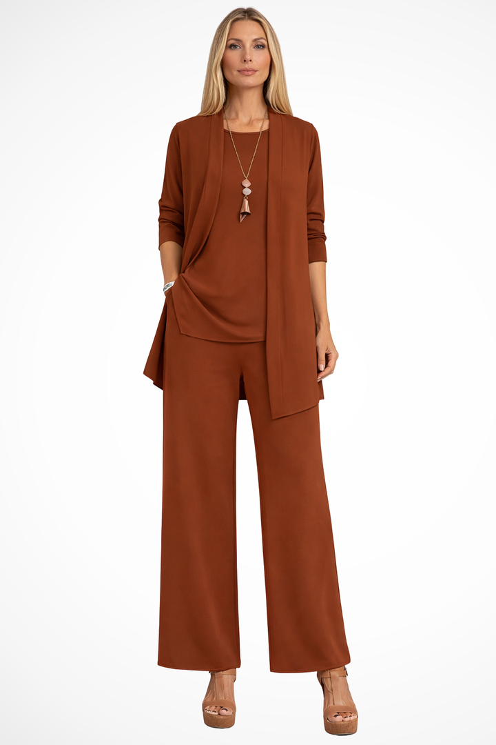 Conjunto de 3 piezas para mujer, terciopelo, ajuste slim, sin mangas, formal con botones