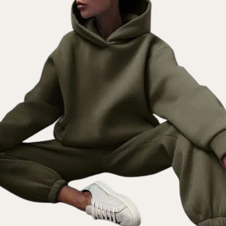 Damen Trainingsanzug Zweiteiler Hoodie Jogginganzug Baumwolle Freizeit | Vestea