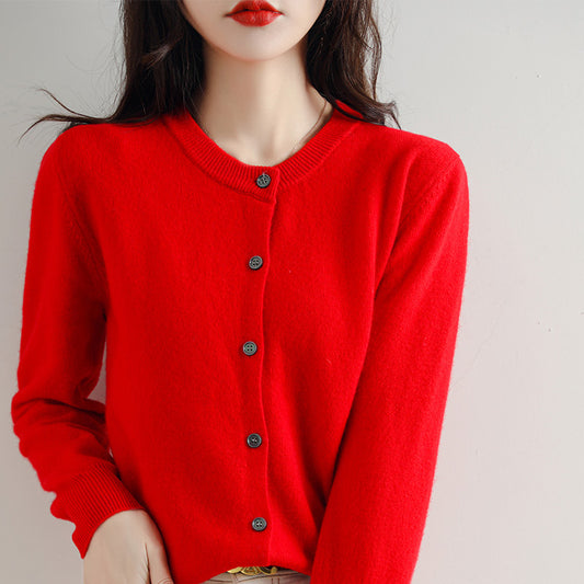 Sweater Button Up Mink Regular Fit Womens