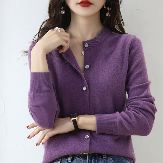 Sweater Button Up Mink Regular Fit Womens