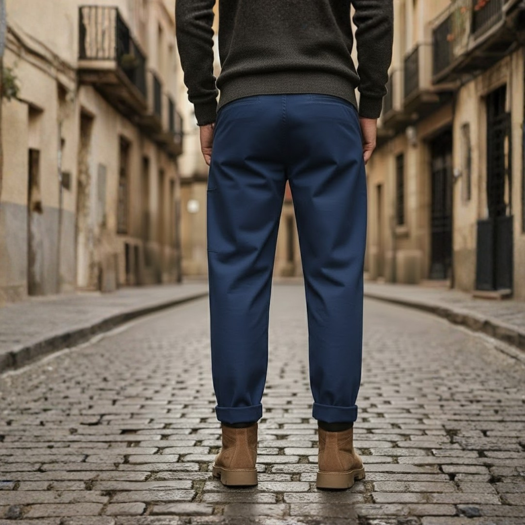 Pantalon cargo en coton à lavage vintage coupe décontractée pour homme
