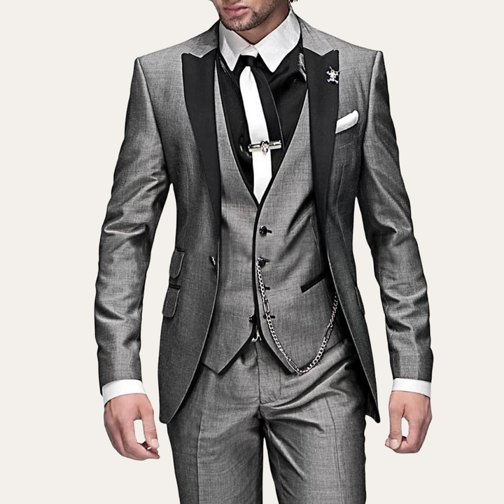 Herren Anzug 3-teilig Slim Fit Sakko Weste Hose Mehrere Farben Hochzeit | Vestea