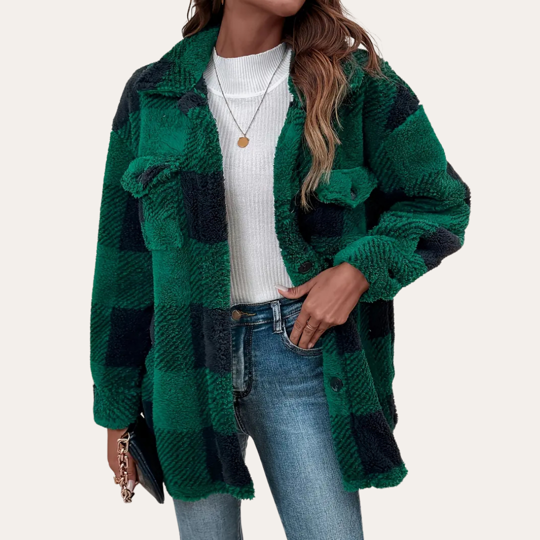 Gemusterte Flanelljacke für Damen | Vestea