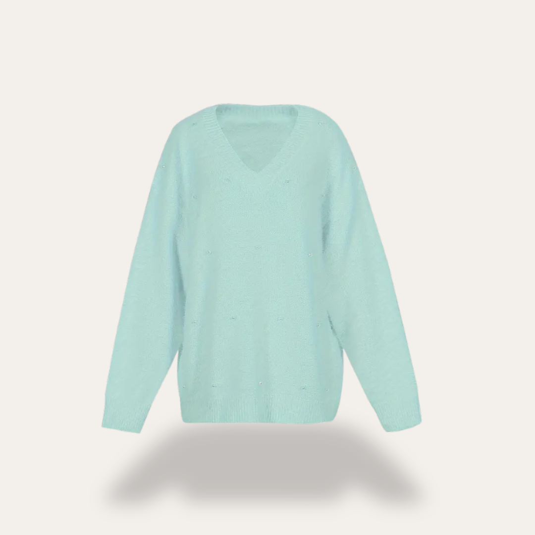 Strickpullover mit Perlendetails für Damen | Vestea