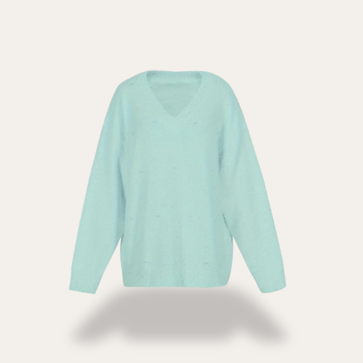Strickpullover mit Perlendetails für Damen | Vestea