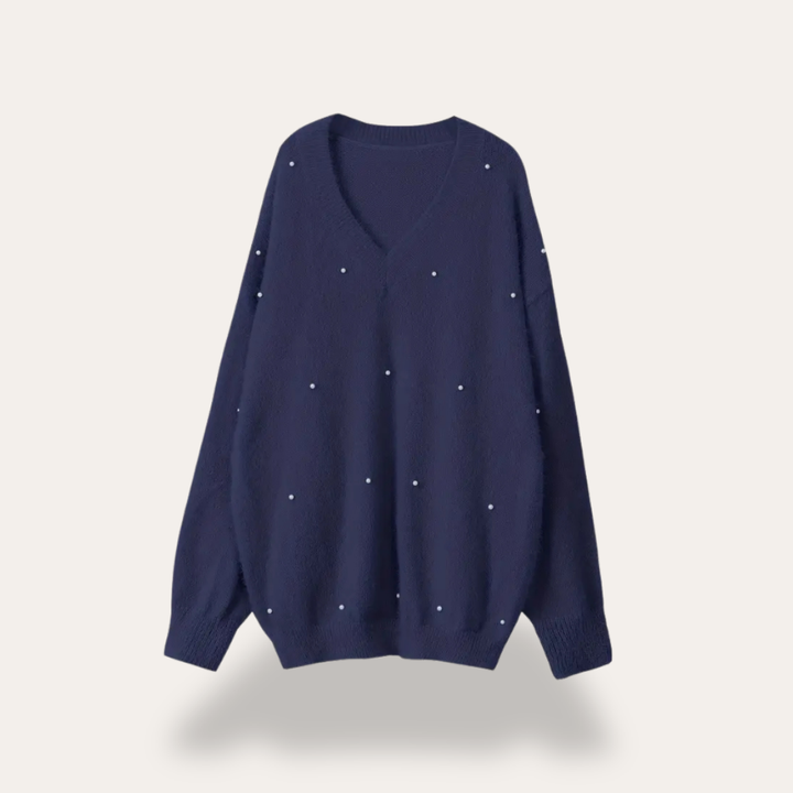 Strickpullover mit Perlendetails für Damen | Vestea