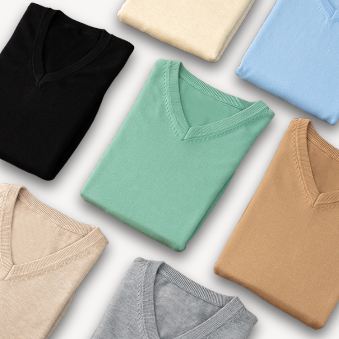Vestea | Herren Kaschmir V-Ausschnitt Pullover – Slim Fit, weich & leicht – Elegant & leger