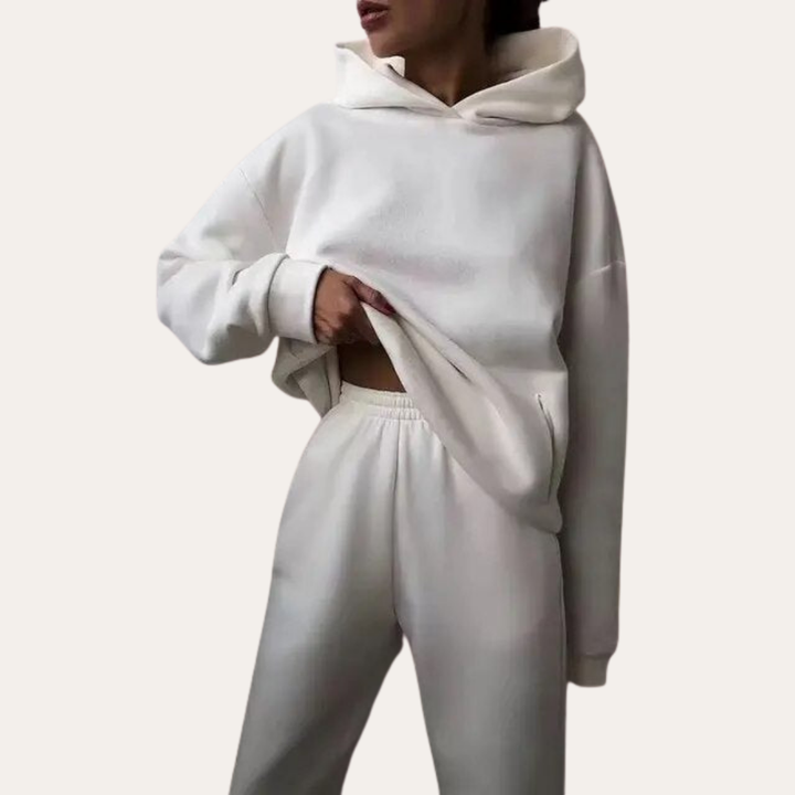 Damen Trainingsanzug Zweiteiler Hoodie Jogginganzug Baumwolle Freizeit | Vestea