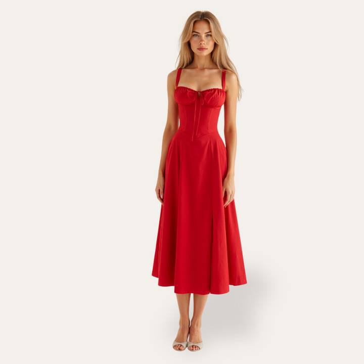 Damen Midi Kleid aus Viskose | Vestea