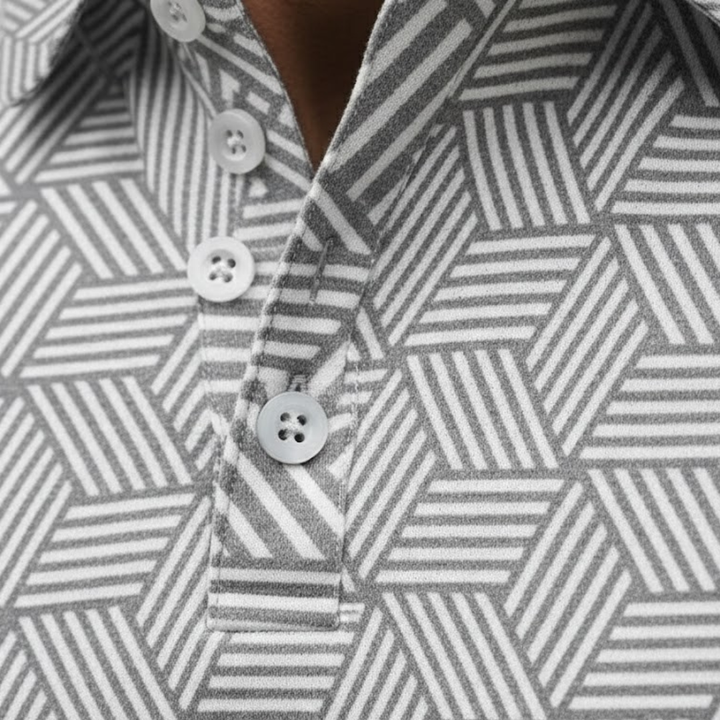 Mens polo shirt short sleeve geometric
