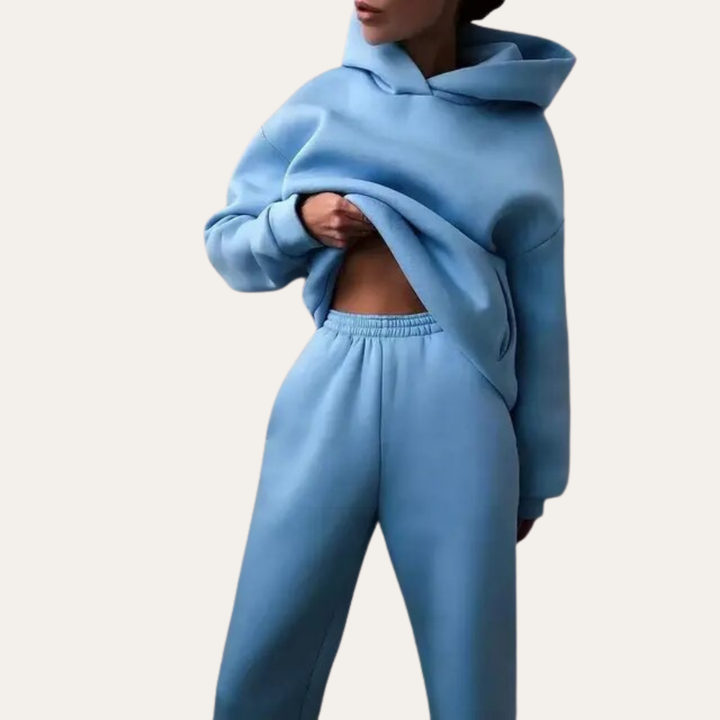 Damen Trainingsanzug Zweiteiler Hoodie Jogginganzug Baumwolle Freizeit | Vestea