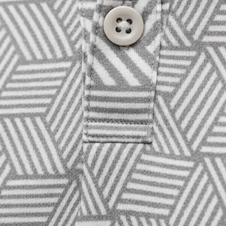 Mens polo shirt short sleeve geometric