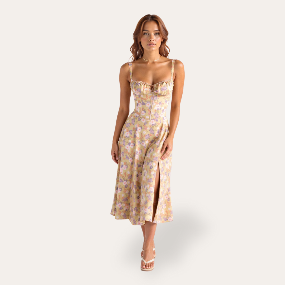 Damen Midi Kleid aus Viskose | Vestea
