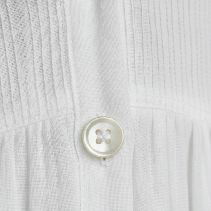 Maxi Dress Cotton Linen Patchwork High Neck Long Sleeve Womens