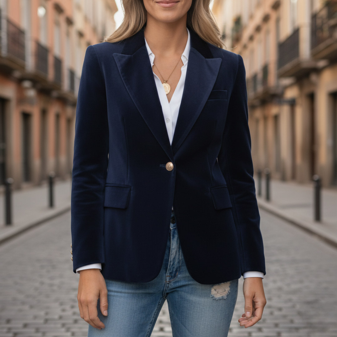 Samtblazer für Damen im klassischen Schnitt für Herbst/Winter | Vestea