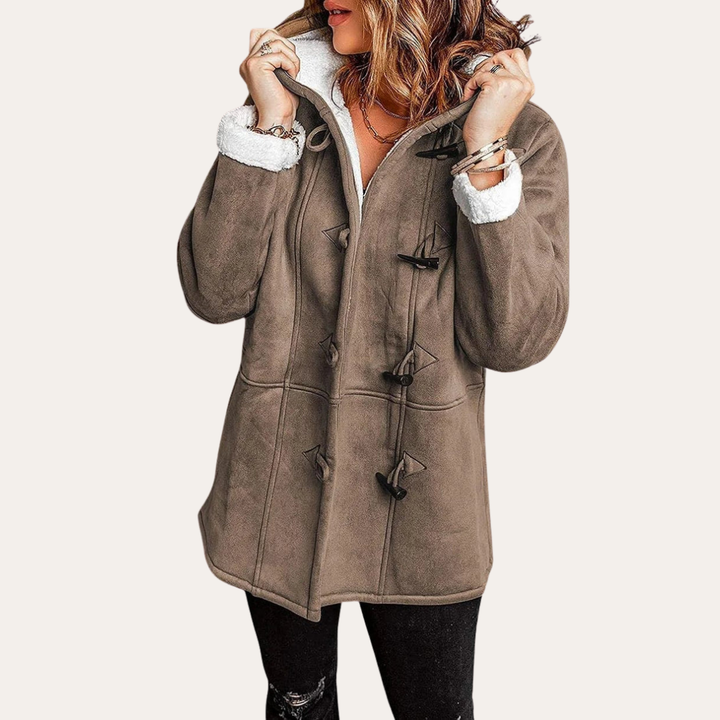 Damen Winterjacke mit Kapuze und Knebelverschluss | Vestea