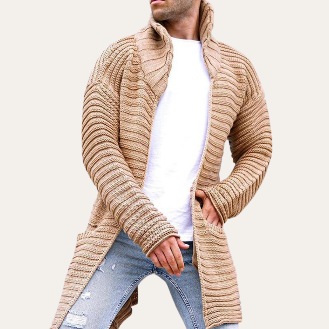 Herren Strickjacke Langarm Offene Freizeit Cardigan | Vestea