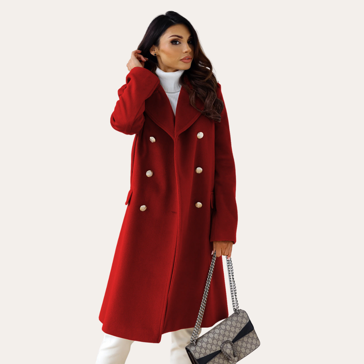 Damen Mantel Elegant Zweireiher Wintermode | Vestea