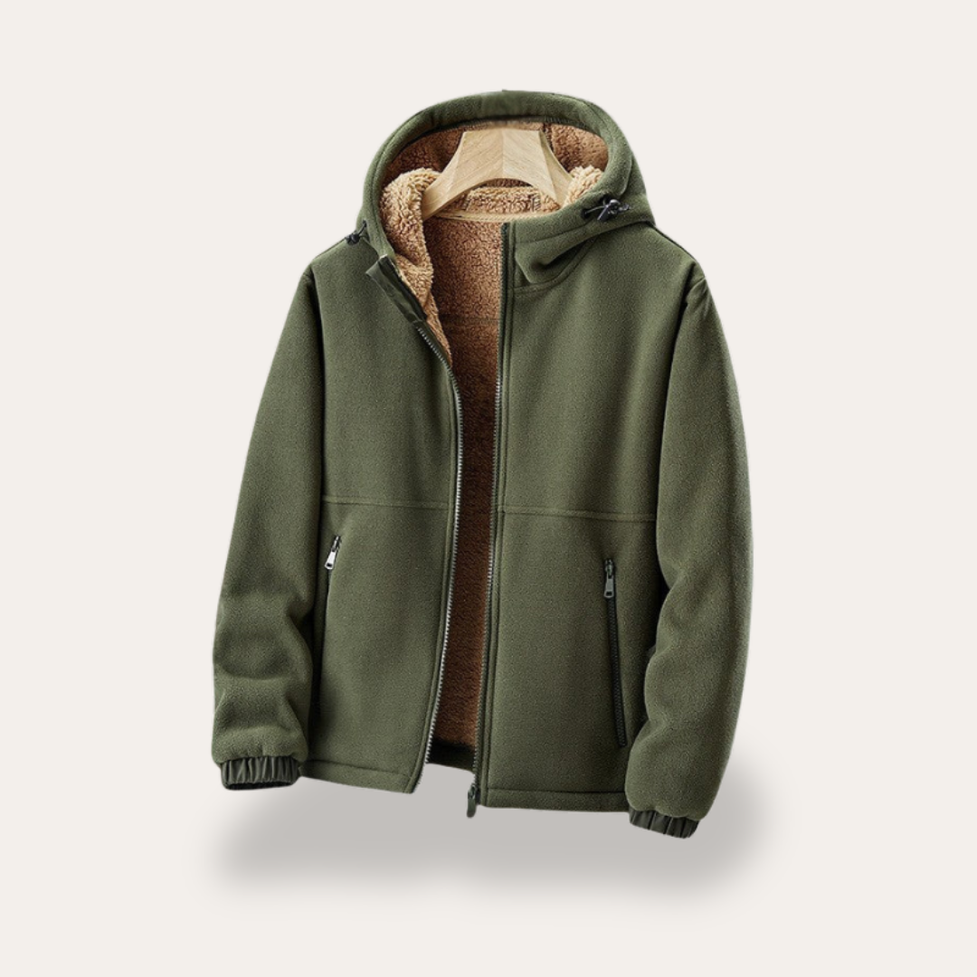 Herren Fleecejacke mit Kapuze und Reißverschluss | Vestea