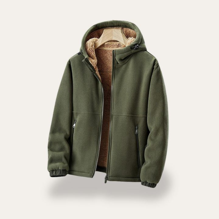 Herren Fleecejacke mit Kapuze und Reißverschluss | Vestea