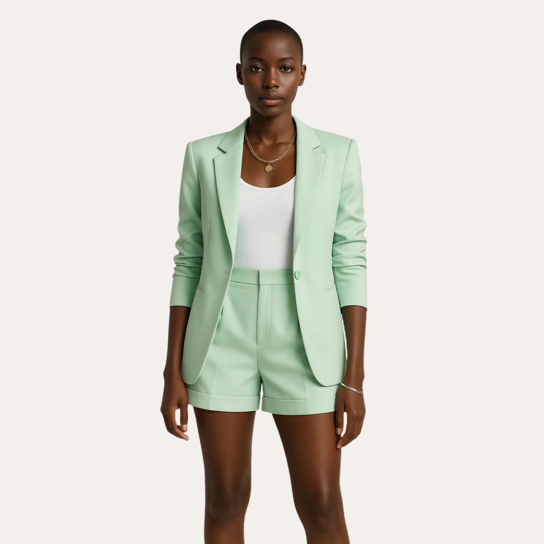 Damen Blazer und Shorts-Set aus leichter Baumwolle | Vestea
