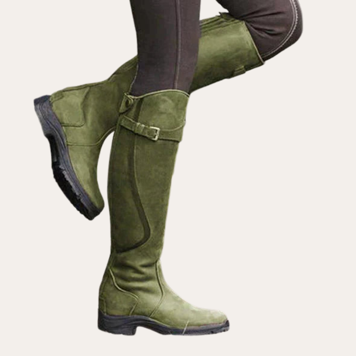 Damen orthopädische Wildlederstiefel mit Schnalle | Vestea