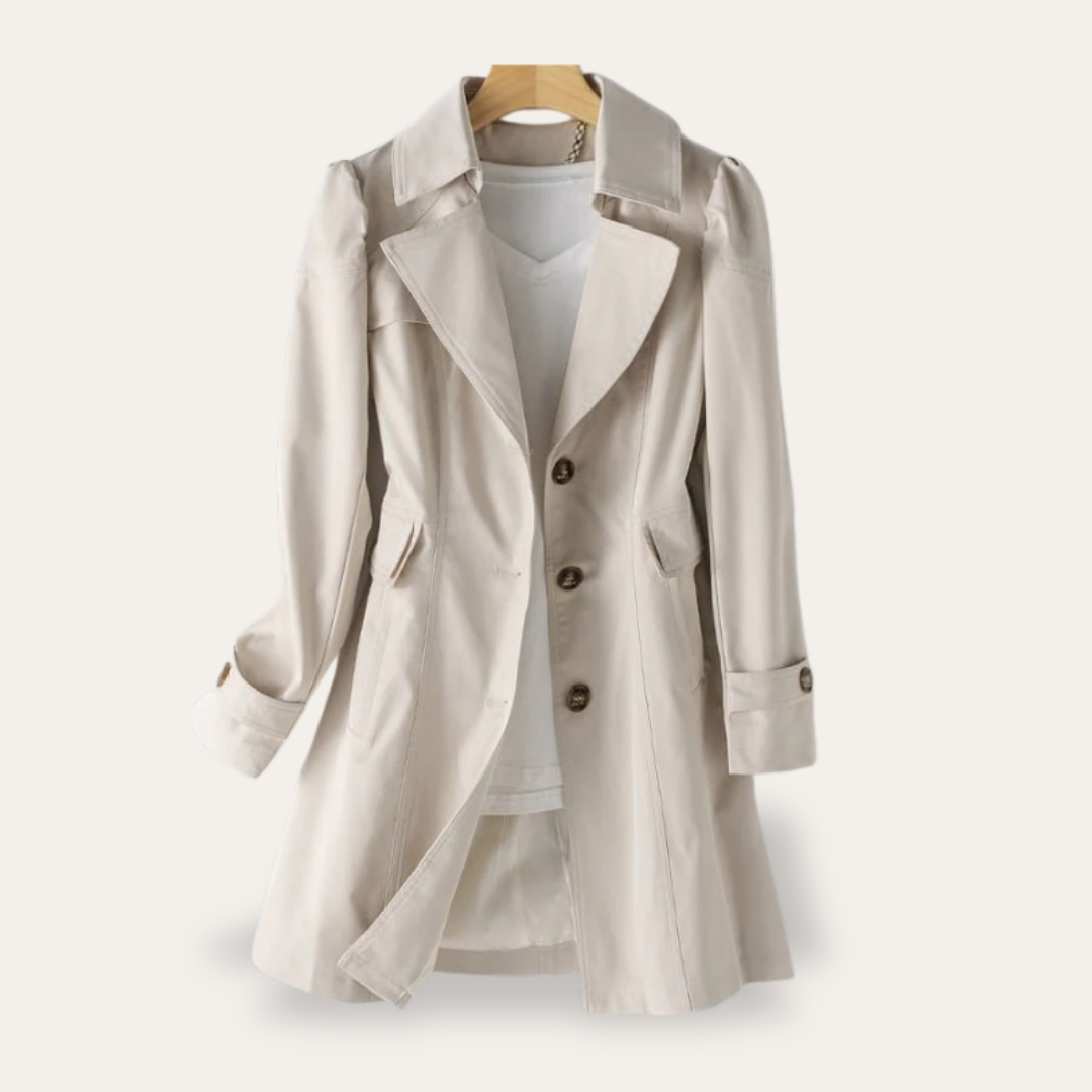 Damen Trenchcoat Langarm Jacke | Vestea