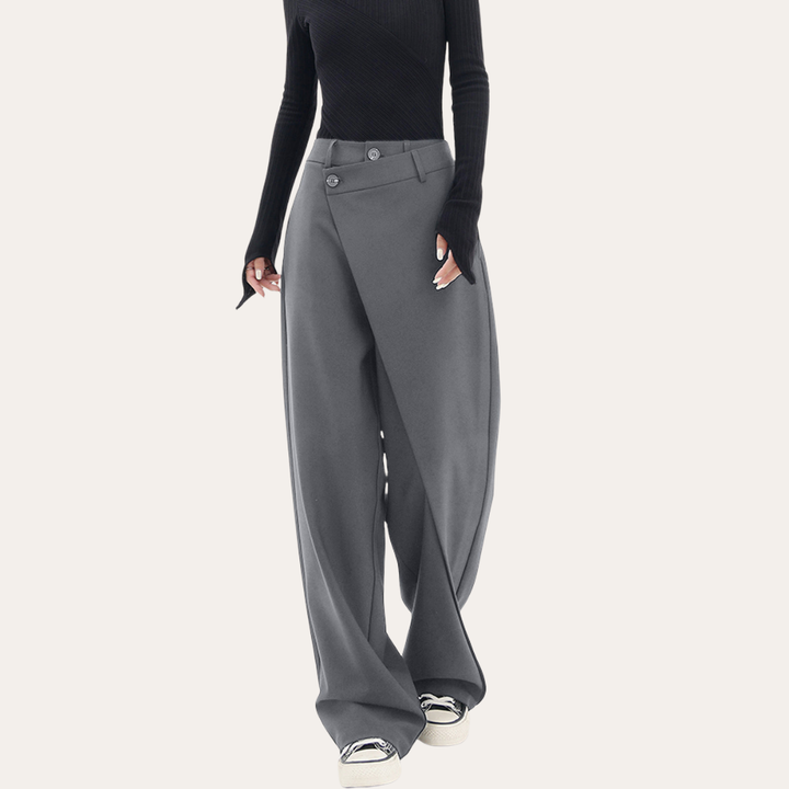 Damen Hose High Waist Weit Bein Freizeit | Vestea