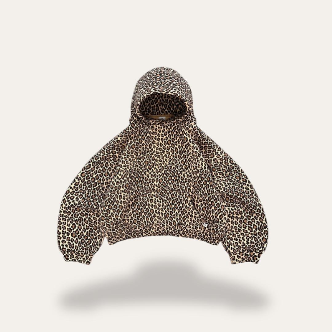 Damen Kapuzenpullover mit Leopardenmuster | Vestea