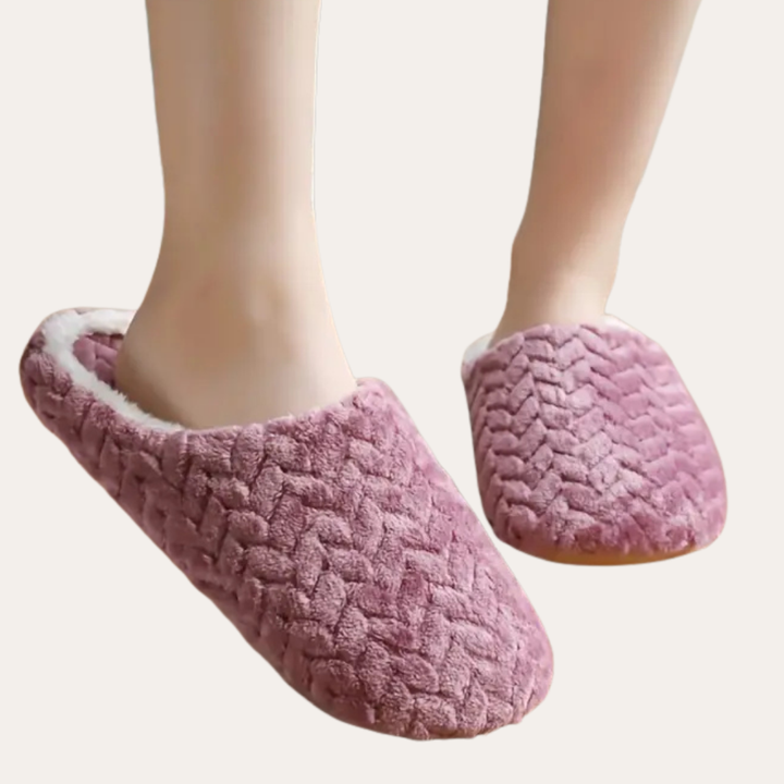 Damen Orthopädische Hausschuhe mit Fleece-Innensohle und Muster | Vestea
