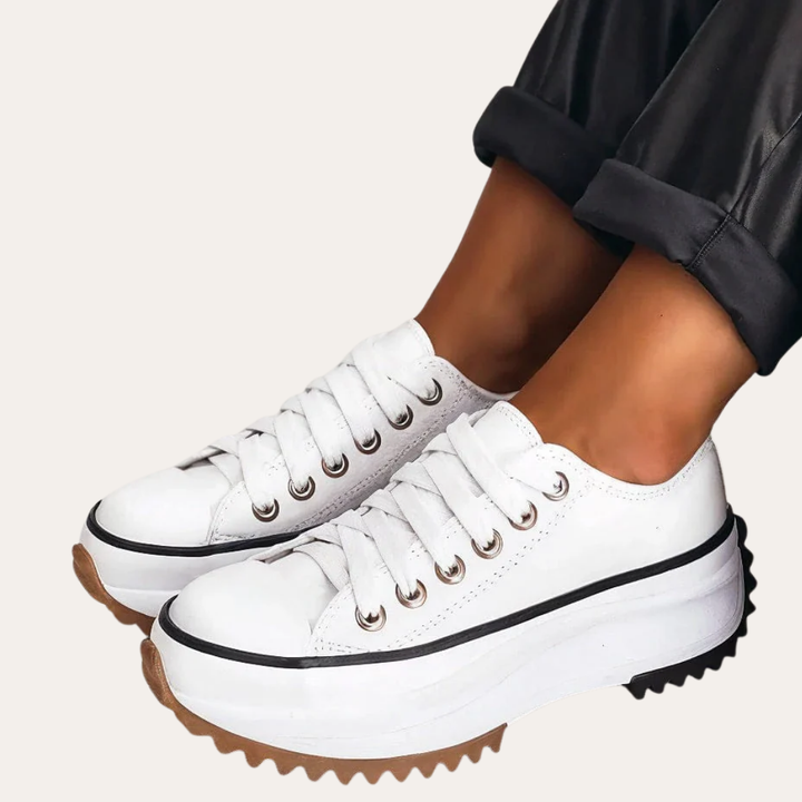 Sneaker Orthopedico Plateausohle Leder Damen Schuhe Komfort | Vestea