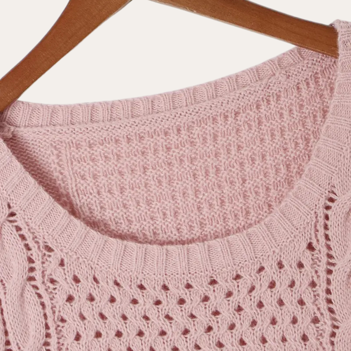 Strickpullover mit Zopfmuster für Damen | Vestea