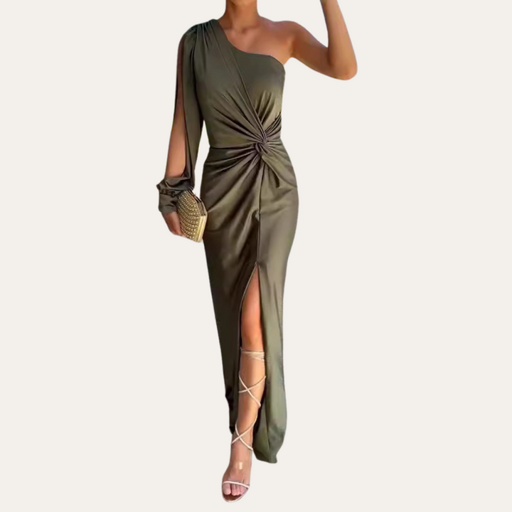 Vestea | Damen Satin One-Shoulder Abendkleid