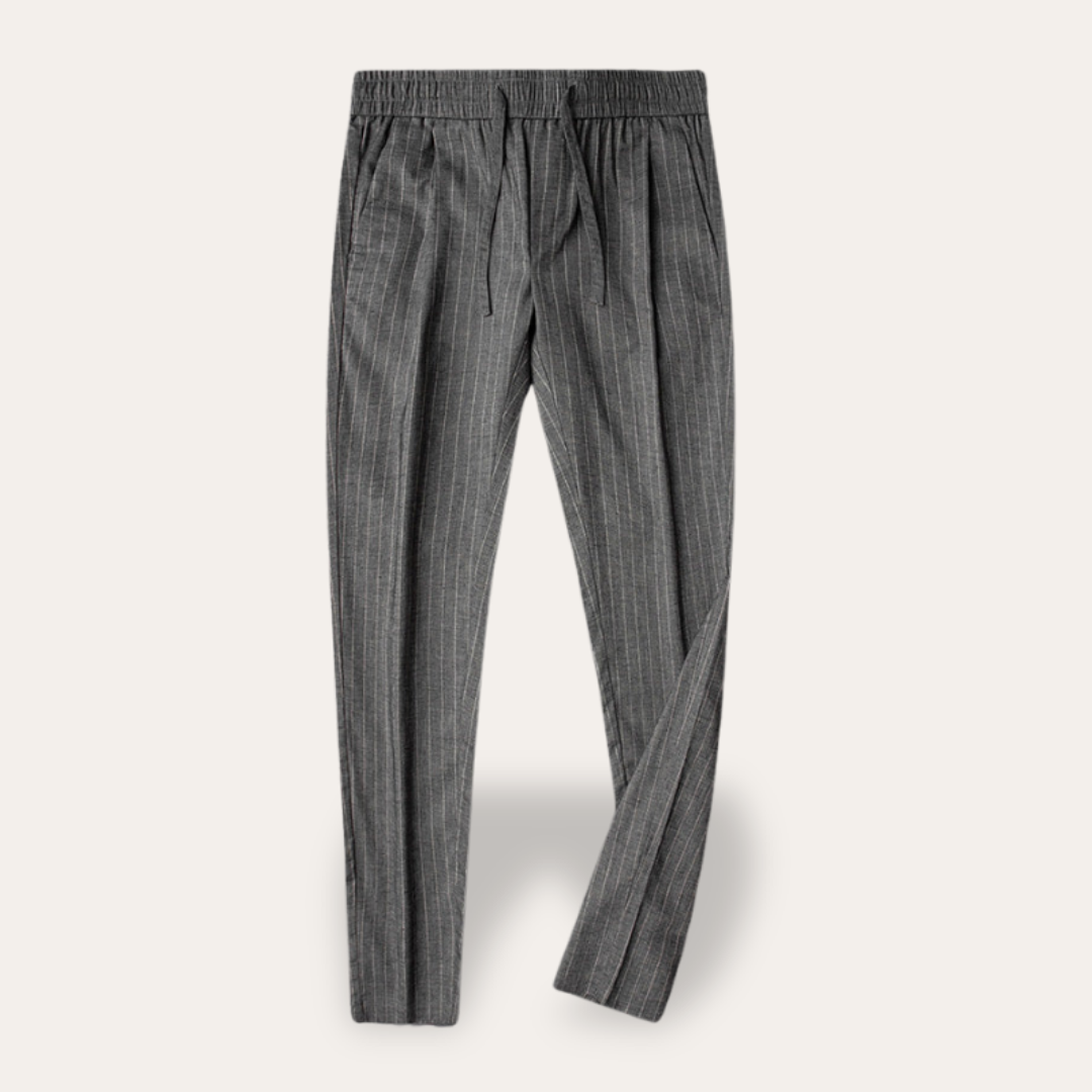 Herren Nadelstreifen Hose Mischung mit Kordelzug | Vestea