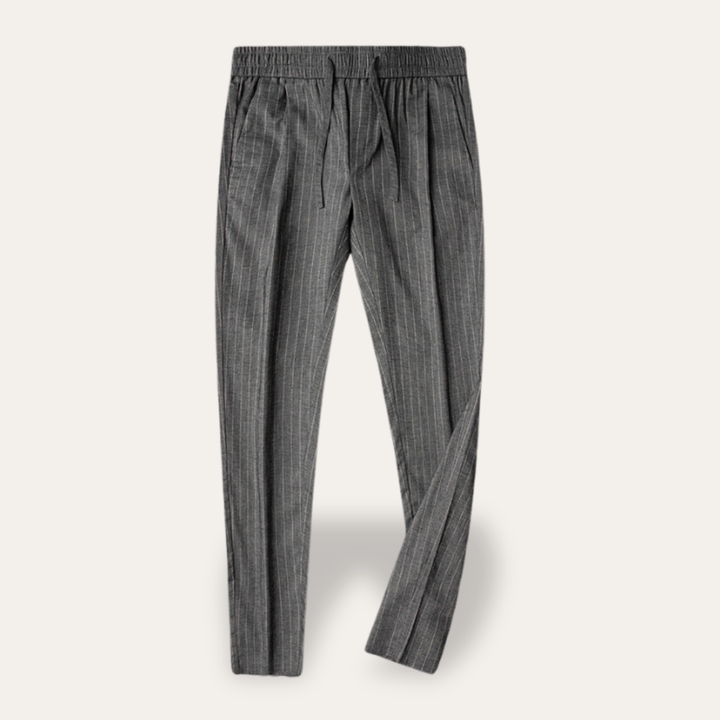 Herren Nadelstreifen Hose Mischung mit Kordelzug | Vestea