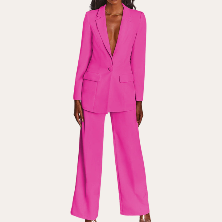 Damen Anzug mit langem Blazer und weiten Hosen | Vestea