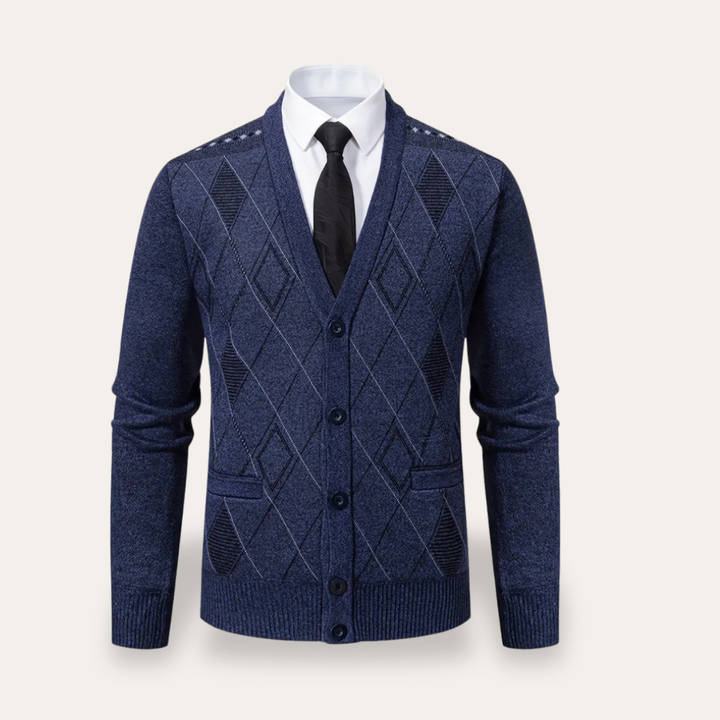 Herren Strickjacke Materialmix Cardigan | Vestea