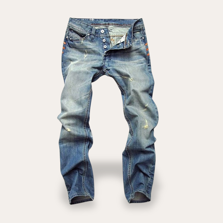 Jeanshose Herren Slim Fit Denim Used Look Baumwolle | Vestea