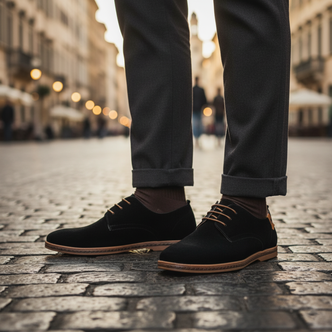 Herren Schnürschuhe mit brauner Sohle | Vestea