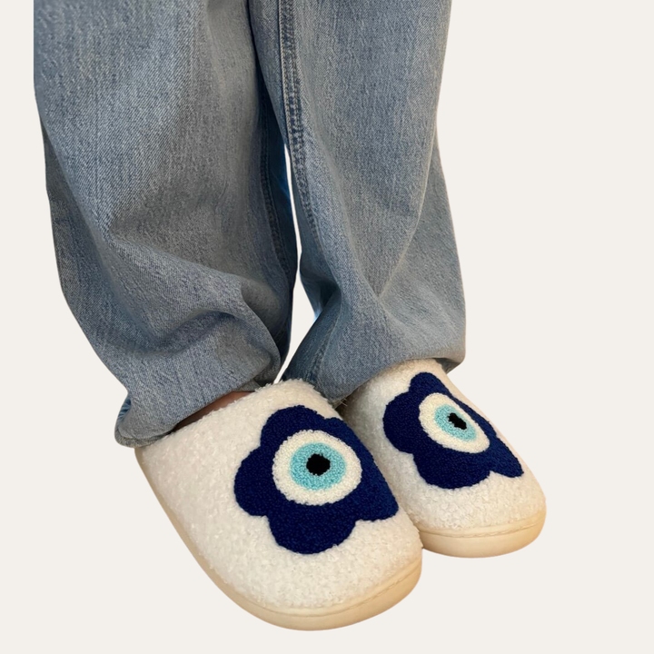Orthopädische Damen Hausschuhe mit Blumenmuster und rutschfester Sohle | Vestea