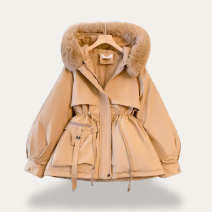 Damen Winterjacke Parka mit Kunstpelz Kapuze Gefüttert | Vestea