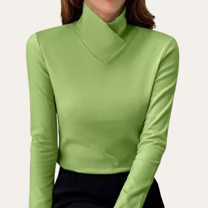 Damen Langarmshirt mit Stehkragen | Vestea