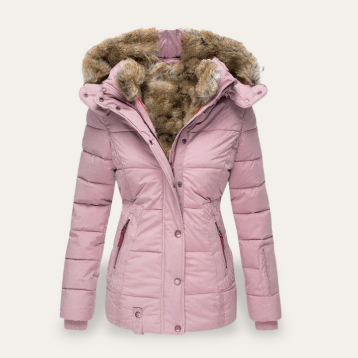 Winterjacke Damen mit Kapuze und Kunstfell | Vestea