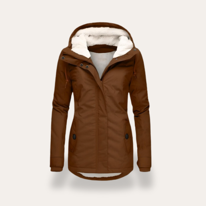 Damen Winterjacke Fleece Kapuze Wasserdicht Outdoorjacke | Vestea