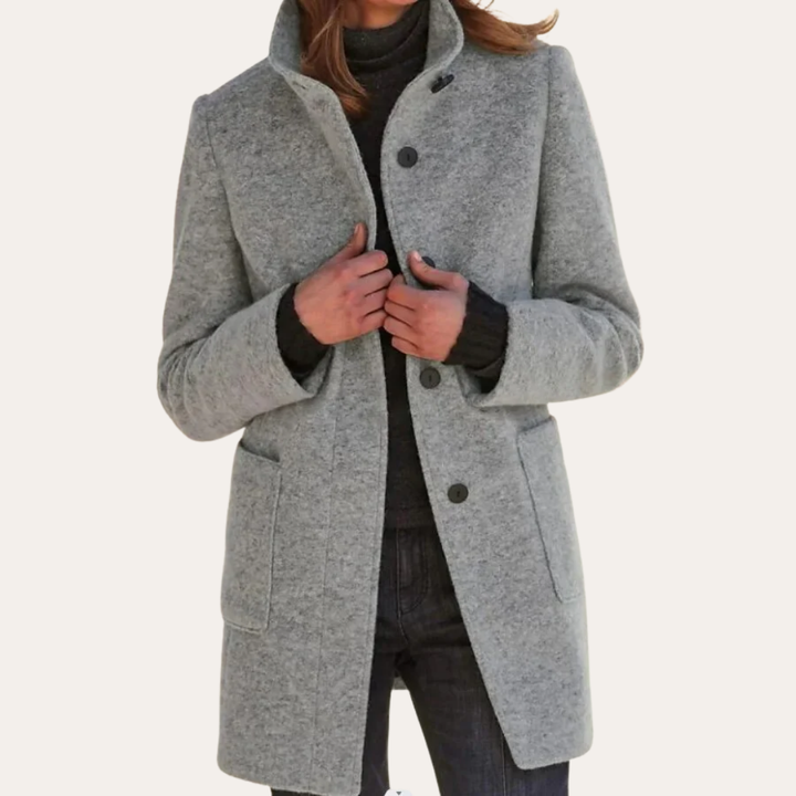 Damen Wollmantel mit Knöpfen Wintermode | Vestea