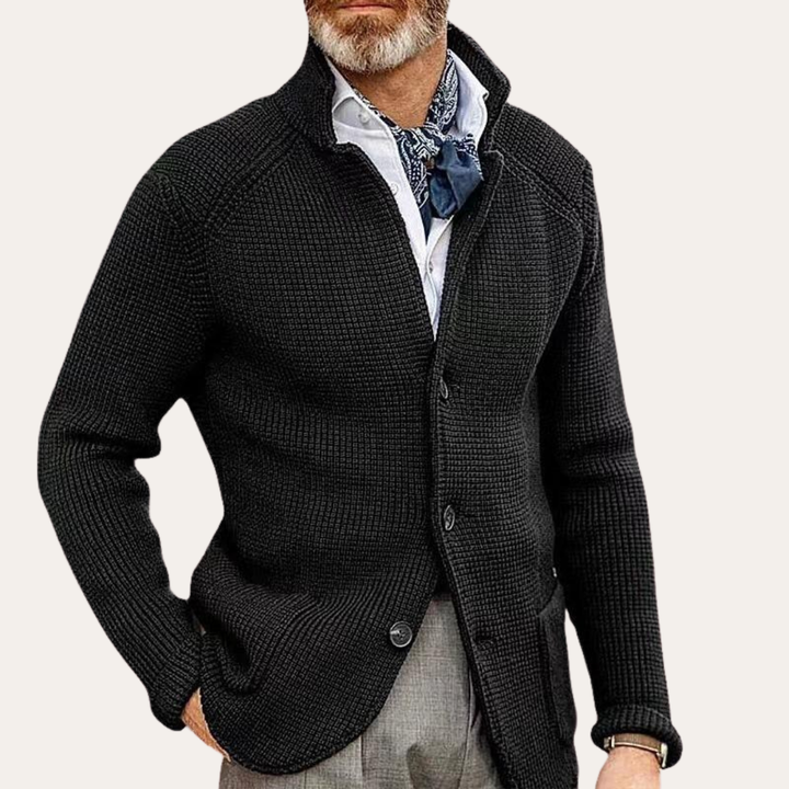 Herren Strickjacke Wolle Langarm Cardigan Knopfleiste | Vestea