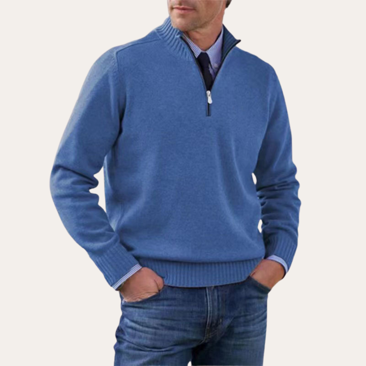 Herren Pullover mit Reißverschlusskragen | Vestea