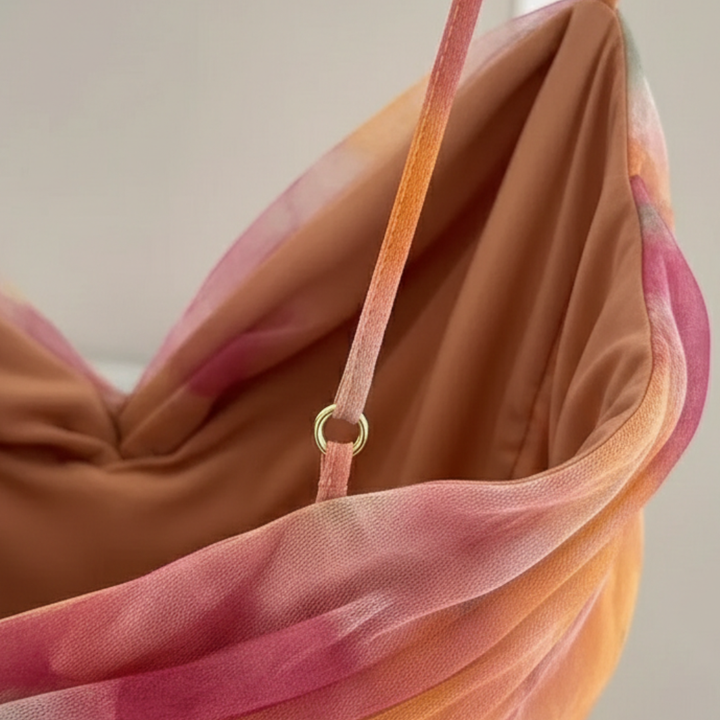 Evening Gown Maxi Floral Print Tulle Sleeveless Womens