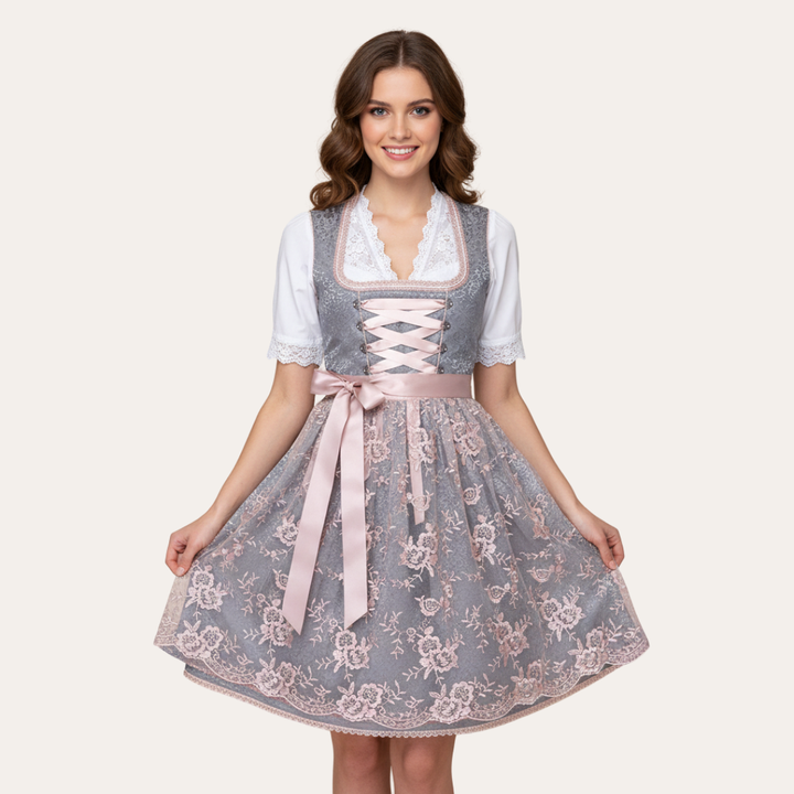 Damen Dirndl Kleid Trachtenkleid Festlich Midi | Vestea
