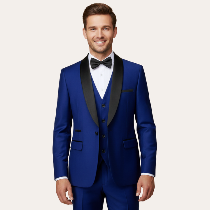 Herren Smoking Anzug mit Weste und Reverskragen | Vestea